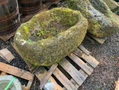 MASSIVE ANTIQUE STONE TROUGH ON PALLET