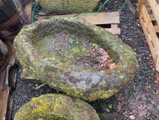 MASSIVE ANTIQUE STONE TROUGH ON PALLET