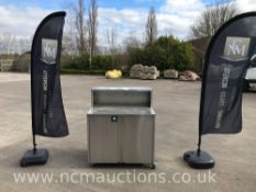 Stainless Steel Cupboard With Work Bench On Castor Wheels