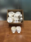 Box of finger baths and plastic bottles, as lotted