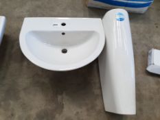 JIKA sink with Pedestal 650 x 500 - pedstal is 670mm