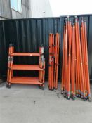 Orange fibreglass scaffold tower