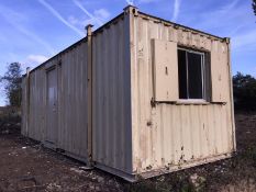 Anti Vandal Steel Portable Site Office Canteen. 24ft x 9ft on Jack legs