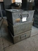 3 x Engineers Steel Storage Containers
