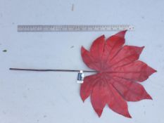 12 Artificial leathery Fatsia Spray - Red - Never used