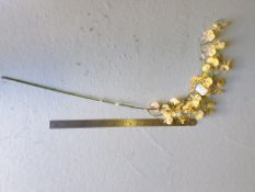 9 Artificial Yellow Species orchid flowers - Never used