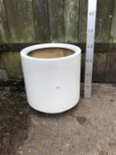 Indoor Ivory Firbreglass office type planters - Circular - 38cm dia x 40cm (h)