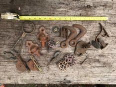 Selection of Vintage metal 'bit's and Bobs' in loaf tin
