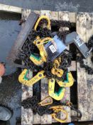 3 no of 2 leg Pipe Hooks c.w Chain Slings 1 no of Wheel barrow Chain Sling