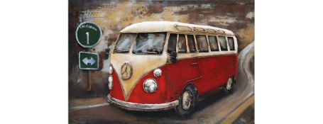 3D Metal VW Camper Van Painting