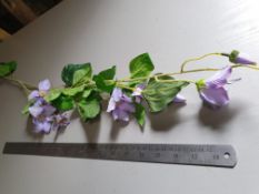 12 x Artificial Clematis stem - Large mauve flowers - used once so in good condition