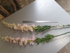10 x Artificial Delphnium stem - Pale pink - used but in good condition