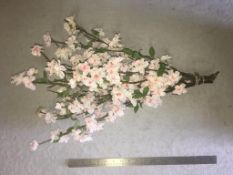 90 pieces of Artificial Blossom - pink double flowers - cut to various lengths but in good condition