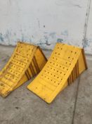 2 x yellow wheel chocks