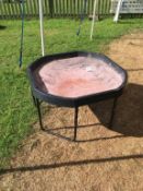 Octagonal play table on steel frame