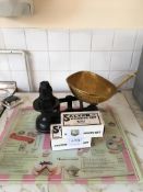 Salter pan scales with weights