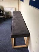 Timber frame bench with padded seat, 2400mm