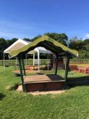 Bespoke timber frame sand pit with canopy over, 2070x1970mm (contents NOT included)