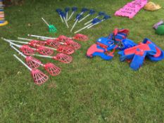 Lacrosse set, incomplete as lotted