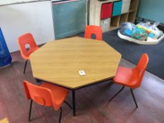 2 piece octagonal table with 4 x chairs