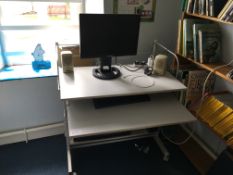 Computer desk, Hyundai monitor