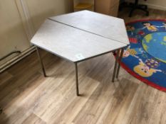 2 piece hexagonal table, 1000x1125mm