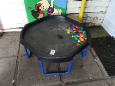 Octagonal play table on steel frame