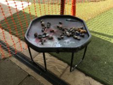 Octagonal play table on steel frame