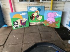 3 x vinyl printed outdoor wart works, 790x790mm