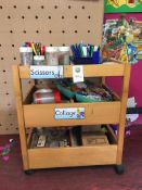 Art trolley and contents, as lotted