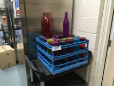 Tray of Coloured Bottles