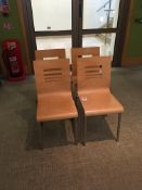 4 x Chrome Frame Bentwood Dining Chairs