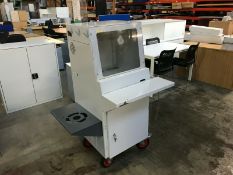 MOBILE STEEL COMPUTER CABINET C/W LOCK & KEY,