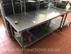 Stainless Steel Preperation Counter with Undercounter Shelf
