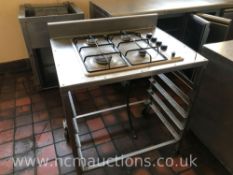 Stainless Steel Gas Hob with Tray Storage