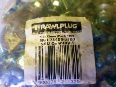 30 x bags of 100 Techscrews - 5.5 x 32mm - Rawlplug self drilling screws with washers