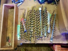 1 box of large Wood Aurger and masonry bits - used