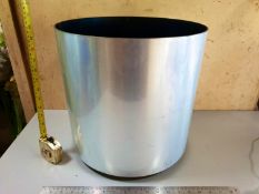1 Circular indoor brushed steel effect planter - 37cm dia x 36cm high