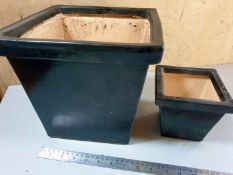 Pair of Black glazed planters