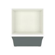 48x Steel Blue/White York Melamine 1/2 Tray