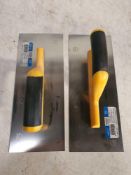 2 x plain plastering trowel