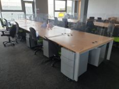 12 Person Workstation / Desks with covid screens