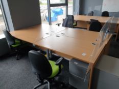 4 Person Workstation / Desks with covid screens