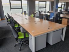 12 Person Workstation / Desks with covid screens