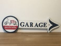 Cast Iron Lambretta Garage Arrow Sign