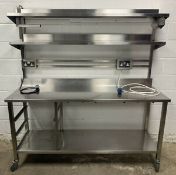 HEAVY DUTY STAINLESS STEEL PREPARATION UNIT WITH SHELVES
