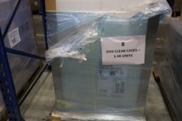 1 x Pallet of Approx 1.5k units, un-used Clear Double DVD cases.