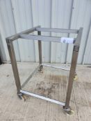 Stainless steel bench on wheels
