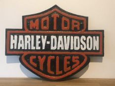 Harley Davidson Motorcycles Cast Iron Sign