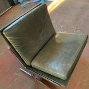 Green Leather Lounge Chair